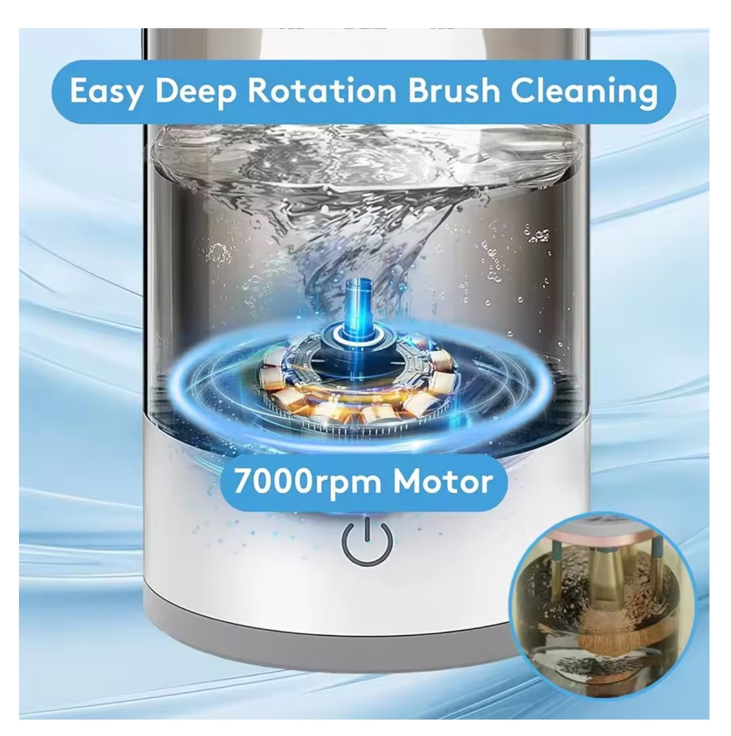 USB Electric Makeup Brush Cleaner – 3-in-1 Portable Washer, Quick-Dry Spinner & Drying Rack Tool